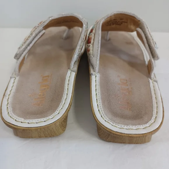 Alegria Women's Vanessa thong  Sandals silver Gold  size 37.  VAN-261 - Picture 7 of 11
